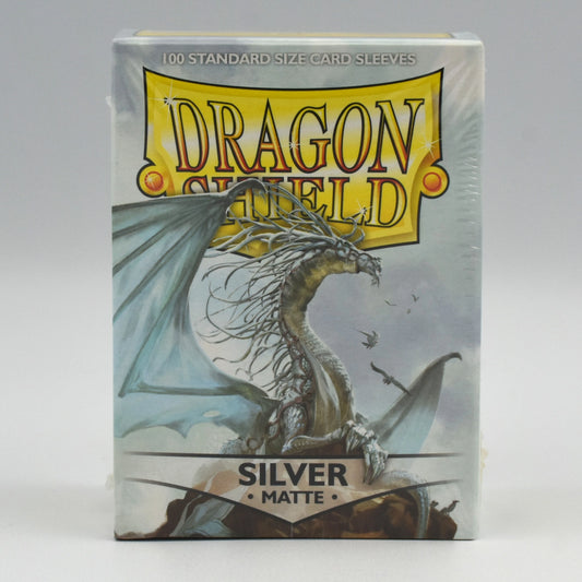 Dragon Shield - Silver - Matte - 100 Standard Size Card Sleeves