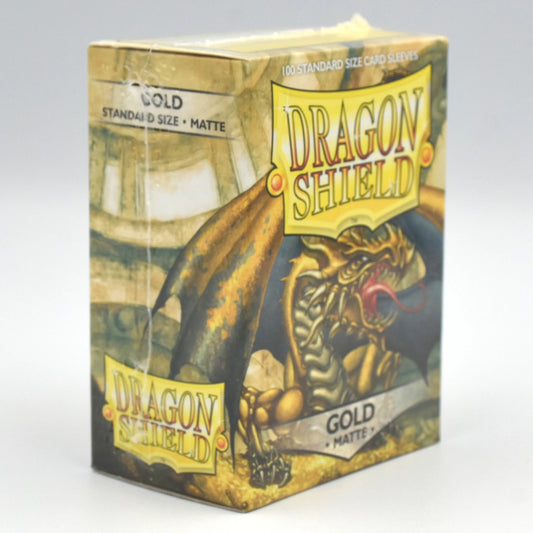 Dragon Shield - Gold - Matte - 100 Standard Size Card Sleeves